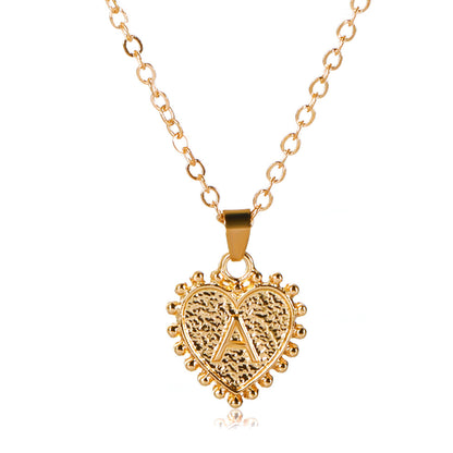 Y2K Boho Necklace – Personalized Letter M Double-Layer Gold Pendant