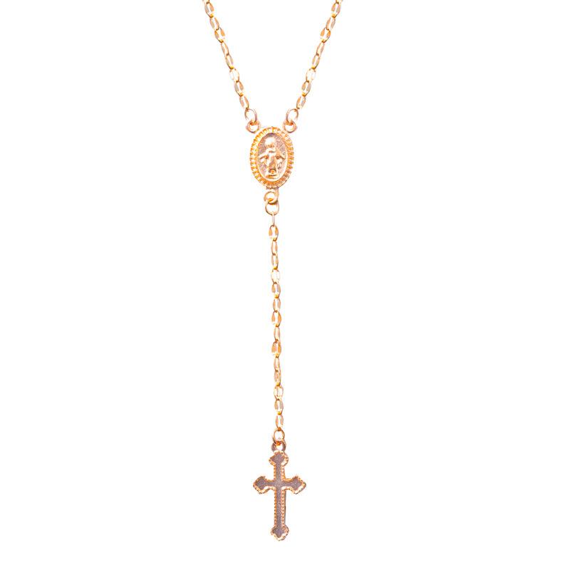 Extended  Chain Cross Alloy Necklace 18"