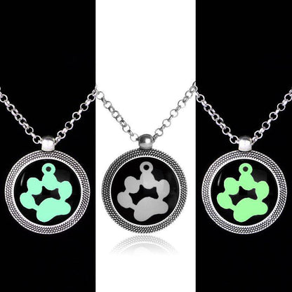 Jersey Shore Round Cat Claw Necklace  Creative Cute Pet Luminous Dog Claw Pendant Necklace  (Green glow) - WoW! Gotta Have It!