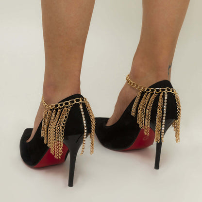 Multi-Layer Tassel Anklet Set (2pc)