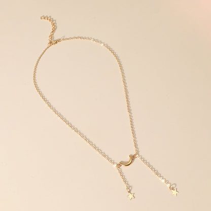 Sterling Silver Star & Moon Necklace