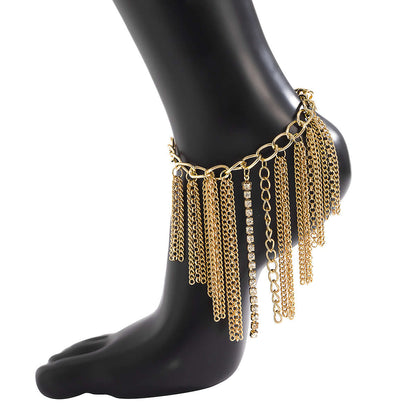 Multi-Layer Tassel Anklet Set (2pc)