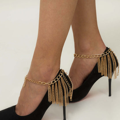 Multi-Layer Tassel Anklet Set (2pc)
