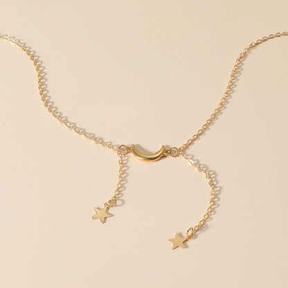 Sterling Silver Star & Moon Necklace