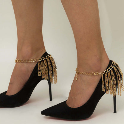 Multi-Layer Tassel Anklet Set (2pc)