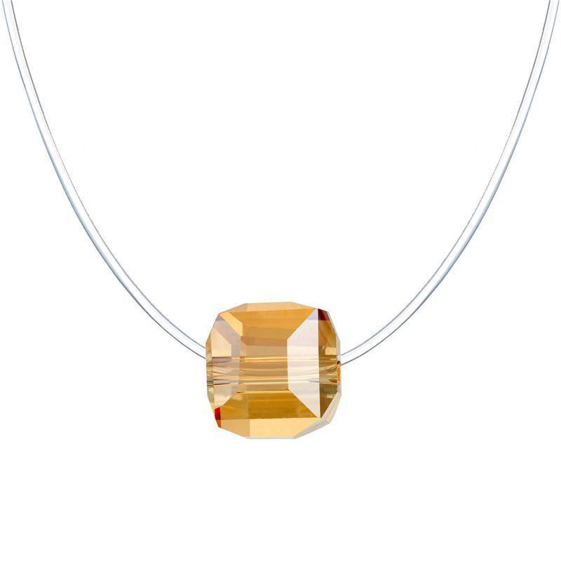 Jersey Shore Fashion brown invisible cube necklace - WoW! Gotta Have It!