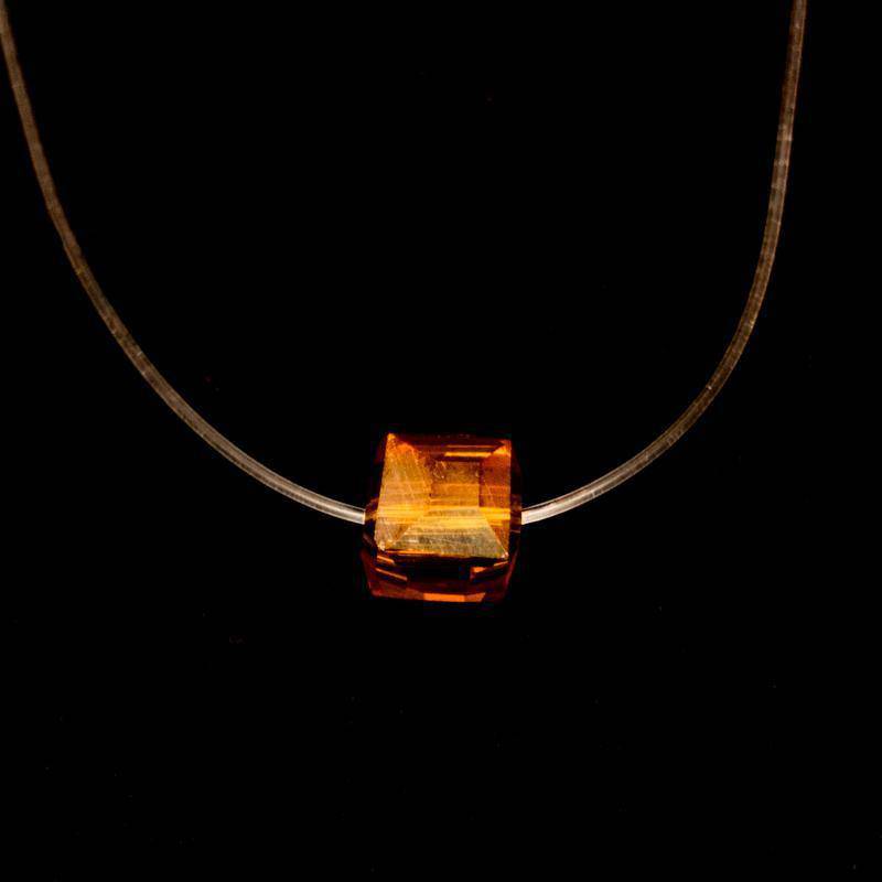 Jersey Shore Fashion brown invisible cube necklace - WoW! Gotta Have It!