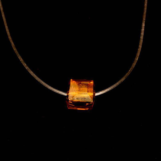 Jersey Shore Fashion brown invisible cube necklace - WoW! Gotta Have It!
