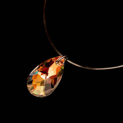 Stylish Jersey Shore geometric teardrop colored invisible zircon necklace - WoW! Gotta Have It!