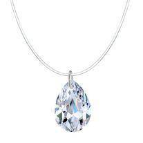 Stylish Jersey Shore geometric teardrop colored invisible zircon necklace - WoW! Gotta Have It!